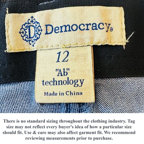 Democracy Womens Jeans Ab Technology Light Wash Stretch Denim Distressed Size 12 - Picture 9 of 12